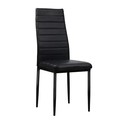 $114.88 • Buy Artiss 4x Astra Dining Chairs Set Leather PVC Stretch Seater Chairs Black