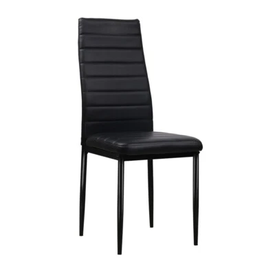 Artiss 4x Astra Dining Chairs Set Leather PVC Stretch Seater Chairs Black • $107.87