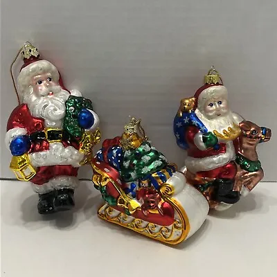 Vintage Brass Key Collection Handmade Glass Christmas Ornaments (Lot Of 3) EUC • $24.88