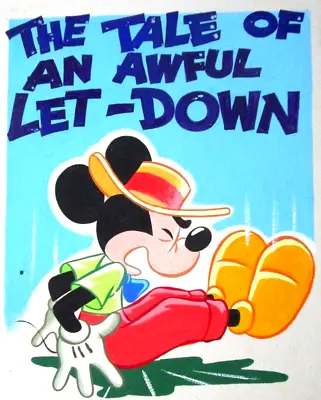 MICKEY MOUSE 1950's Hat WALT DISNEY ORIGINAL Drawing Cel PAINTING For BOOK COVER • $411.75