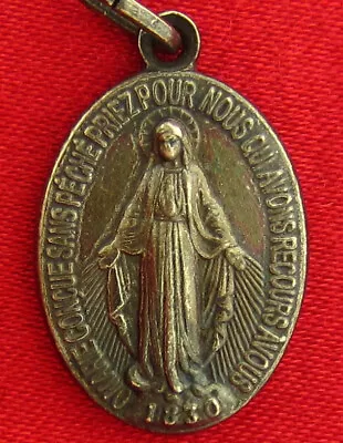 Vintage French MARY MIRACULOUS Medal O MARY CONCEIVED WITHOUT SIN Religious • $9.99