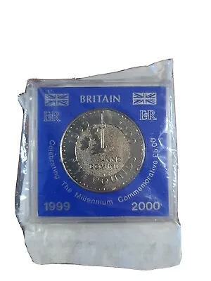 UK Royal Mint 1999-2000 £5 Five Pound Coin.  Millenium Anno Domini. • £499.99