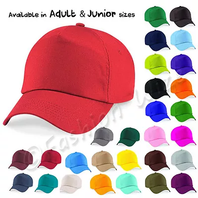 Kids Plain Baseball Cap Girls Boys Junior Mens Ladies Adult Childrens Hat Summer • £2.75