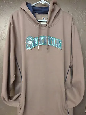 Seattle Mariners Mens Pullover Hoody XL Authentic Majestic With Pockets • $17