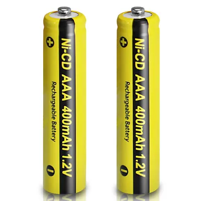 2PCS Rechargeable NiCd AAA 400mAh 1.2V Batteries For Solar-Powered Lights US • $3.99
