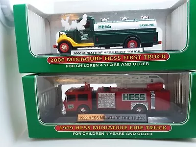 2 Hess Truck Mini's 19992000 Hess Miniature Trucks First Truck Fire Truck • $8.47