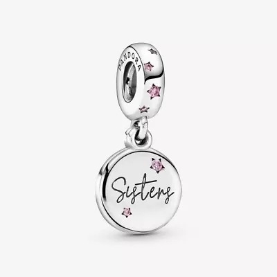 S925 Silver Plated Forever Sisters Dangle Charm For Your Moment Bracelet C42 • £12.95