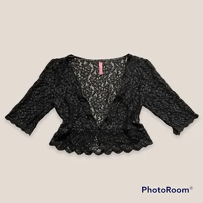 Vintage Y2k Gothy ~ Goblincore Lace Bolero Cropped Shrug Lolita Size Medium • $35