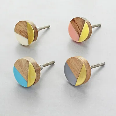 Three Tone Wood Resin And Gold Handles And Knobs • £3.99