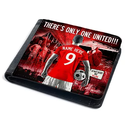 Personalised Manchester Wallet Retro Football Bi Fold Coin Card Dad Gift AF83 • £14.95