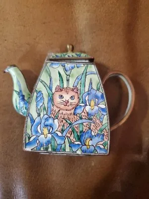 Miniature Tea Kettle With Cat Design • $15