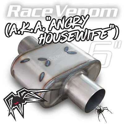 Black Widow Exhaust Muffler Race Venom Angry Housewife 3  In Out Center / Center • $108.95