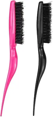 2 Pcs Hair Brush Slick Back Brush Bristle Hair Brush Teasing Hair Brush Back Sl • £6.31