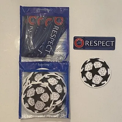 UEFA Champions League Starball & Respect Shirt Sleeve Patches/Badges 2018/19 • £15