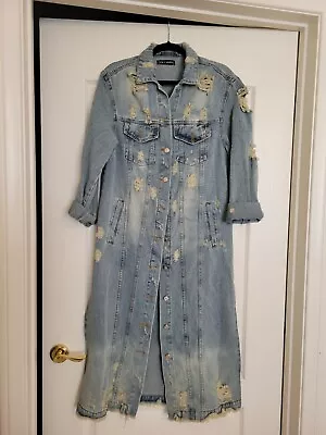 Rag And Muffin Chic Distressed Denim Duster/Coat For Women • $20