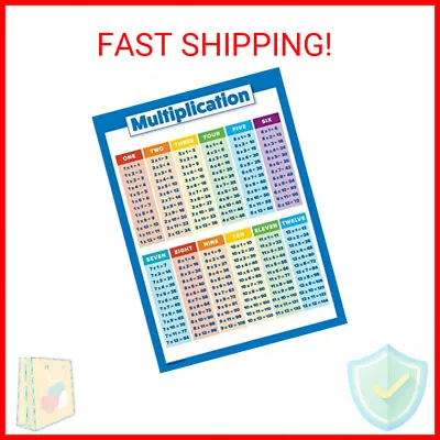Multiplication Table Poster For Kids - Educational Times Table Chart For Math Cl • $14.99