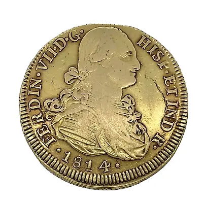 1814 Fj Gold Chile 8 Escudos Ferdinand Vii Coin Santiago Mint Uncertified- Rare • $2799.95