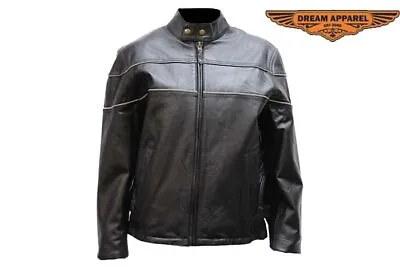 Leather Biker Women's Black Leather Fashion Classic Jacket With  Air Vents • $84.99