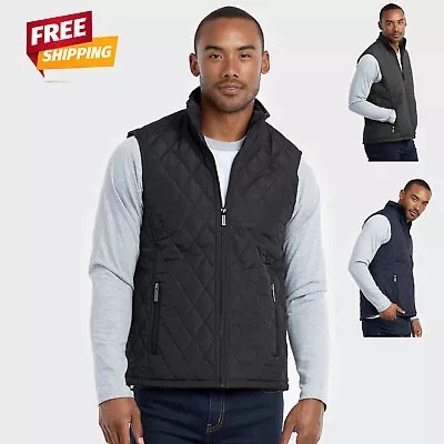 Men Puffy Vest Jacket Full-Zipper W/ Pockets Diamond Quilted Lightweight Padded • $28.90