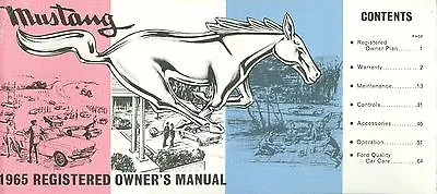 1964 1/2  Mustang Owners Manual • $19.95