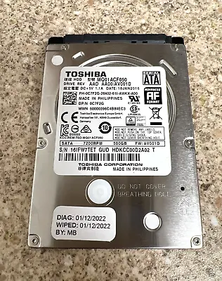 Toshiba 2.5  500GB Internal SATA Hard Disk Drive MQ01ACF050 • £9.99