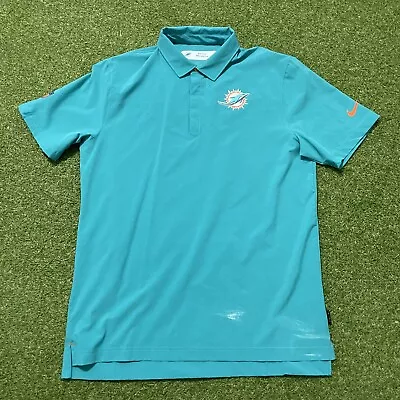 Nike Miami Dolphins Polo Shirt Large L Team Issued DriFit On Field Teal • $37.49