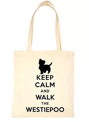 Keep Calm And Walk The Westiepoo Dog Lover Bag For Life Shopping Tote Bag  • £6.95