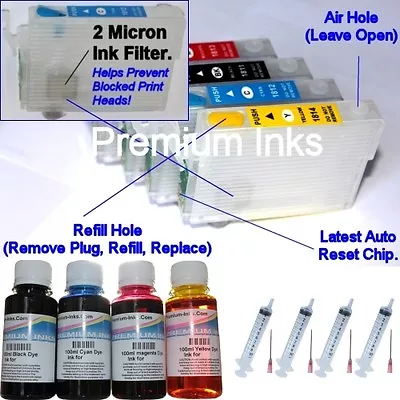 £24.99 • Buy Refillable Cartridges +400ml Ink Epson Stylus Dx7400 Dx7450 Dx 8400 8450 Non Oem