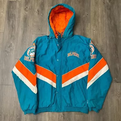 Vintage Starter Miami Dolphins Puffer Jacket Size XL • $70