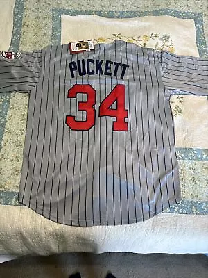 New !!!! Minnesota Twins Kirby Puckett Grey Pinstripe Large • $46