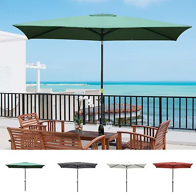 2 X 3m Rectangular Market Umbrella Patio Outdoor Table Umbrellas Aluminium Pole • £46.99