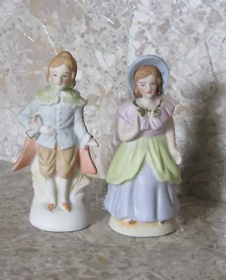 VTG Set Maruri Bisque Porcelain Ceramic Hand Painted Japan Colonial Figurines 4  • $14.99