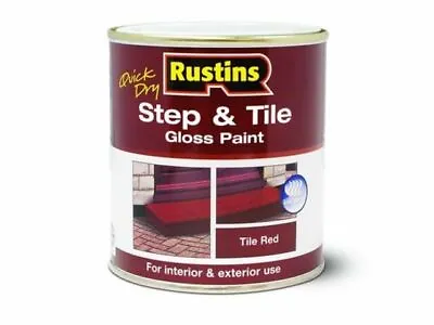 Rustins Quick Dry Step And Tile Gloss Floor Paint Red 250ml For Stone & Brick • £11.44