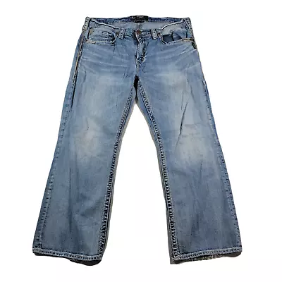 Silver Jeans 38 X 28 (38x30) Mens Grayson Light Wash Blue Denim Stretch • $34.49