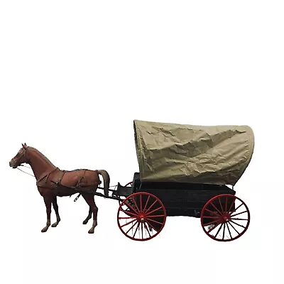 Vtg Johnny West Covered Buckboard Wagon Chestnut The Horse Lot No Wip • $150