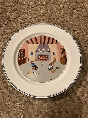 Villeroy & Boch Naif Laplau 5 Salad Plate Porcelain Germany Home Life Cat Dog • $12