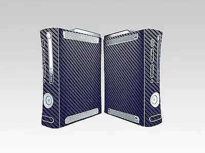 Blue Carbon Fiber Vinyl Skin Sticker Xbox360 Console And 2 Controller Skins • $10.99