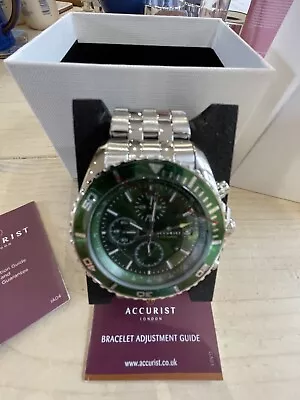 Accurist Chronograph Mens Watch Green Face • £75