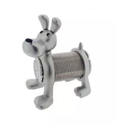 ❤️ Miniature Quartz Clock Silver Dog Springy Pluto Gift Boxed IMP1079S 🐕 • £18.99