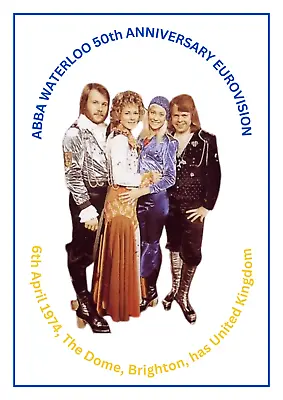 Abba Waterloo Eurovision 50th Anniversary Poster A2 A3 A4 WATERLOO SWEDEN POP • £15