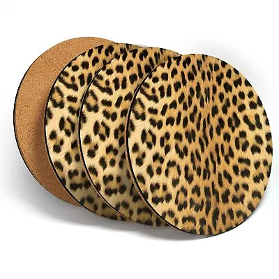 £7.99 • Buy 4 X Coasters  - Wild Animal Leopard Cat Fur Print  #46429