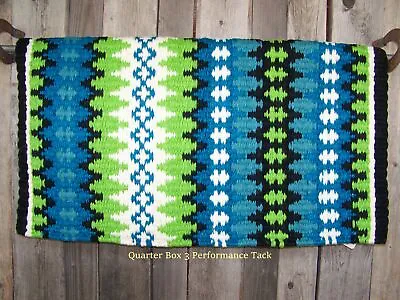 Nova Show Blanket - 38x34 (Black Base/Lime And Turquoise Accents) By Mayatex • $169.50