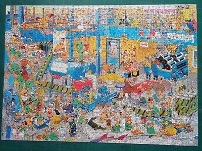  Jan Van Haasteren 1000 Piece Jigsaw Puzzle THE BIG LEAK - Complete • £4