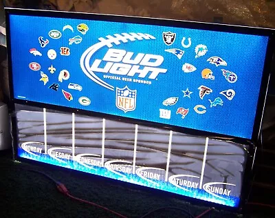 Huge Bud Light Beer Nfl Football Dry Erase Drink Menu Specials Light Up Sign • $100