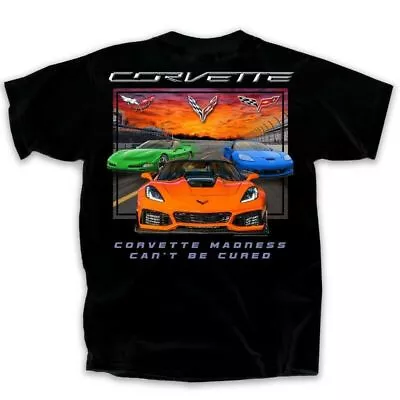 C5c6c8 Corvette T-shirt Black Corvette Madness Can't Be Cured S-xl24.99+3x New • $24.99