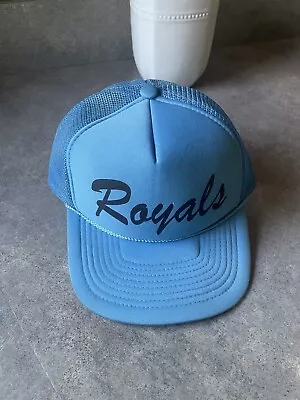 Vintage Royals MadHatter Light Blue Mesh Snapback Trucker Hat Baseball Cap • $19.95