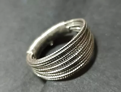 Vintage -Silver Mesh Flexible Chain Ring Size 7 Approximately* • $10