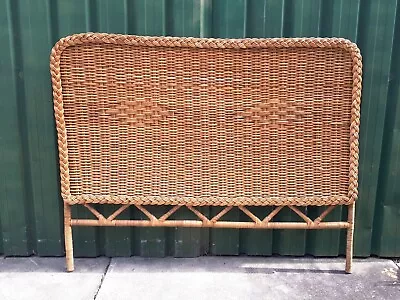 DOUBLE BEDHEAD Rattan WICKER Vintage WOVEN Plaited (Needs TLC/ Repaint) • $50