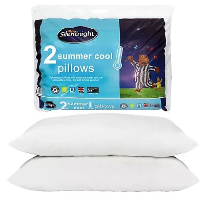 2 X Silentnight Summer Cool Pillows Soft Medium Support Washable Hypo Allergenic • £14.99