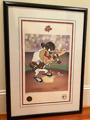 Looney Tunes McKimson Taz Orioles   !@#X!? Batter Up   Lithoserograph Cel • $150